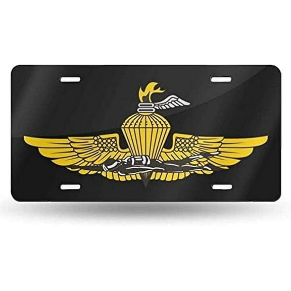 USMC Marine Corps Force Reconnaissance Recon Emblem License Plate Cover Decorative Car Front License Plate,Aluminum Novelty License Plate Frame 12x6 Inch