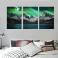 thumbnail image 3 of Nawypu  Canvas Wall art Aurora Landscape Painting Wall art black and white iceberg pictures decorated farmhouse wall art and living room bedroom ready to hang 12''x16''X3 Panels, 3 of 4
