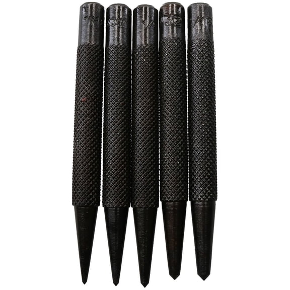 5pc Steel Centre Punch Metal Nail Brads Dot Starter Marking Set 1/16" - 3/16"
