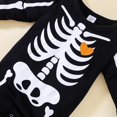 thumbnail image 4 of Newborn Baby Boy Girl Halloween Outfits Long Sleeve Romper Skeleton Jumpsuit Outfit Skul𝐥 Clothes with Hat, 4 of 5