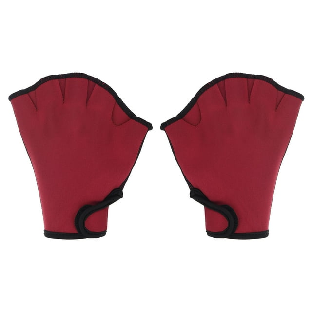 Unique Bargains Gants de Natation en Toile Gants de Résistance à L'Eau Accessoires d'Entraînement Rouge, L
