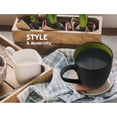 thumbnail image 4 of MIAMIO - 6 x 350 ml Stoneware Coffee Mug/Cup Set - Le Papillon Collection (Black-Green), 4 of 7