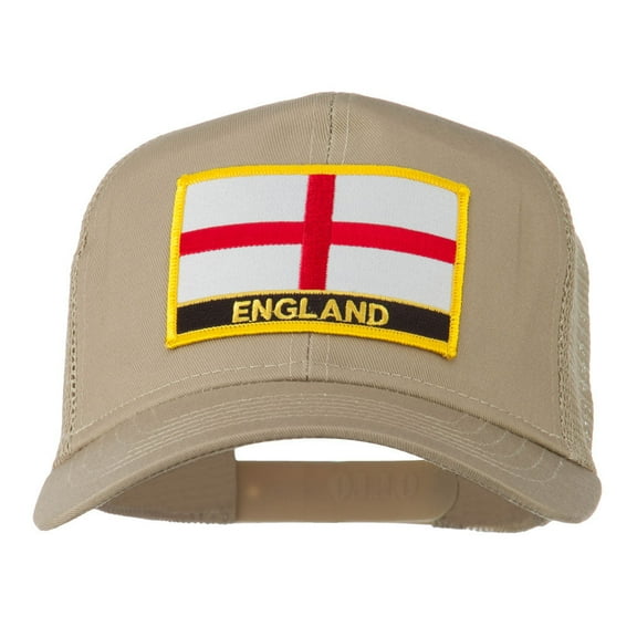 England Flag Patched Mesh Cap - Khaki OSFM