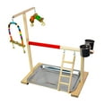 thumbnail image 3 of para percha de loro, centro de juegos de actividades de madera, parque infantil para pájaros con taza, soporte para loro, percha Salvador Percha para loros, 3 of 10
