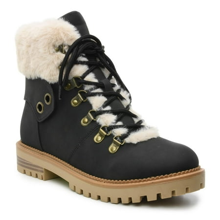 

Nicole Miller Maxxy Winter Snow Hiking Boots for Women – Warm Faux Fur Lined Lace-up Water-Resistant Ankle Booties - Womens Anti-Slip Trekking Shoes for Outdoor