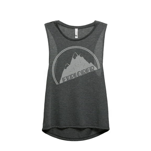 Explorer Women's Fashion Sleeveless Muscle Workout Yoga Tank Top Charcoal Grey 2X-Large