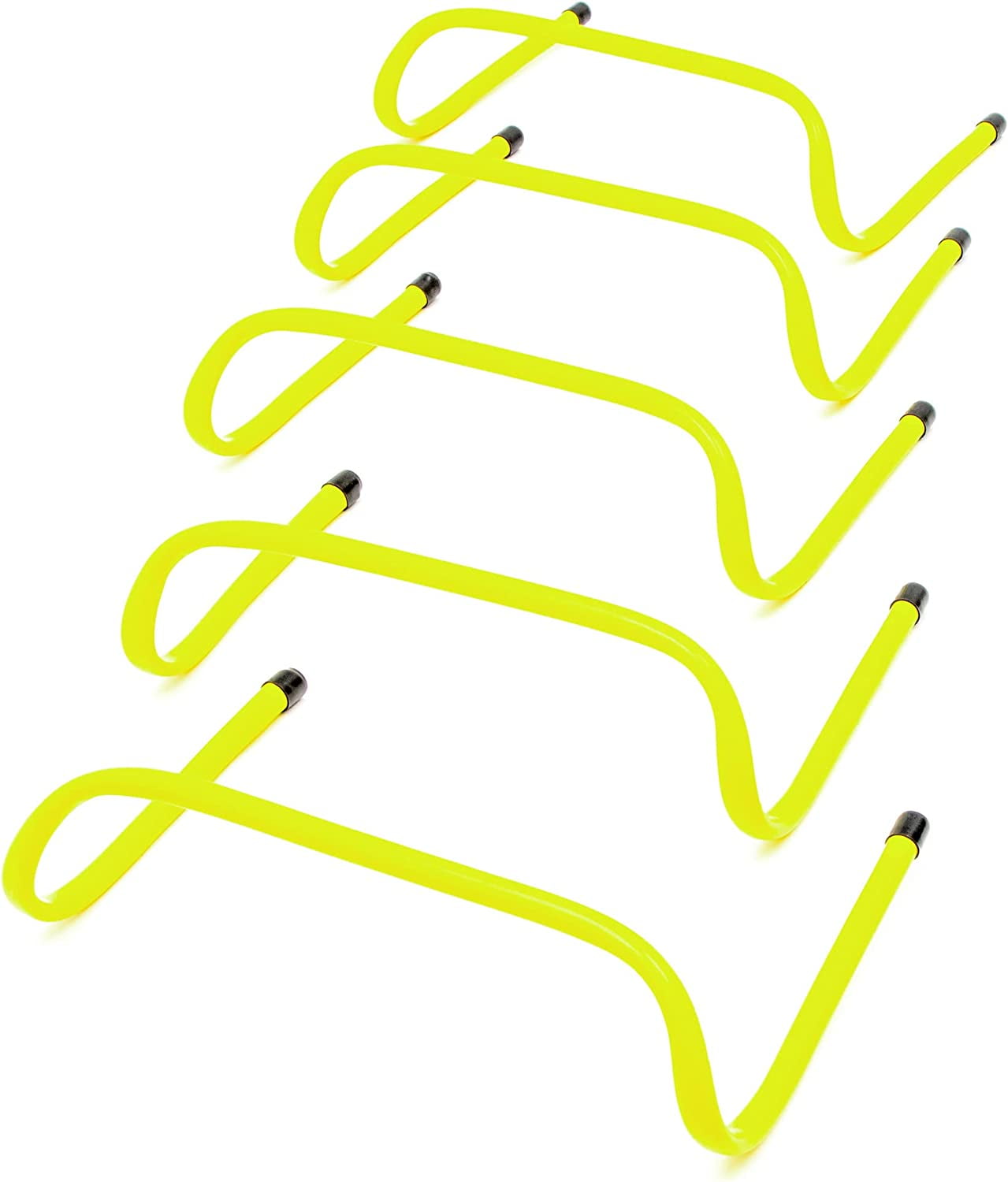 Trademark Innovations 6" Soccer Training Adjustable Agility Speed Training Hurdles (Pack of 5, Lime)