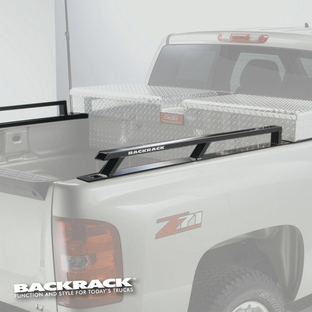 Back Rack 65519TB Bed Side Rail Stake Pocket Mount; Powder Coated; Black; Steel; Without Tie Down; Compatible with Tool Box