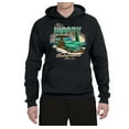 thumbnail image 2 of Wild Bobby, 1946 Vintage Ford Woody Chasing Waves Cars and Trucks Unisex Graphic Hoodie Sweatshirt, Black, Small, 2 of 3