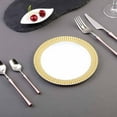 thumbnail image 6 of Efavormart 10 PCS - White w/ Gold 7.5" Hot Stamped Round Disposable Plastic Plate Dinner Plates - Perfect for Wedding Ceremonies, Birthday Celebrations, Upscale Occasions, and Special Events, 6 of 11