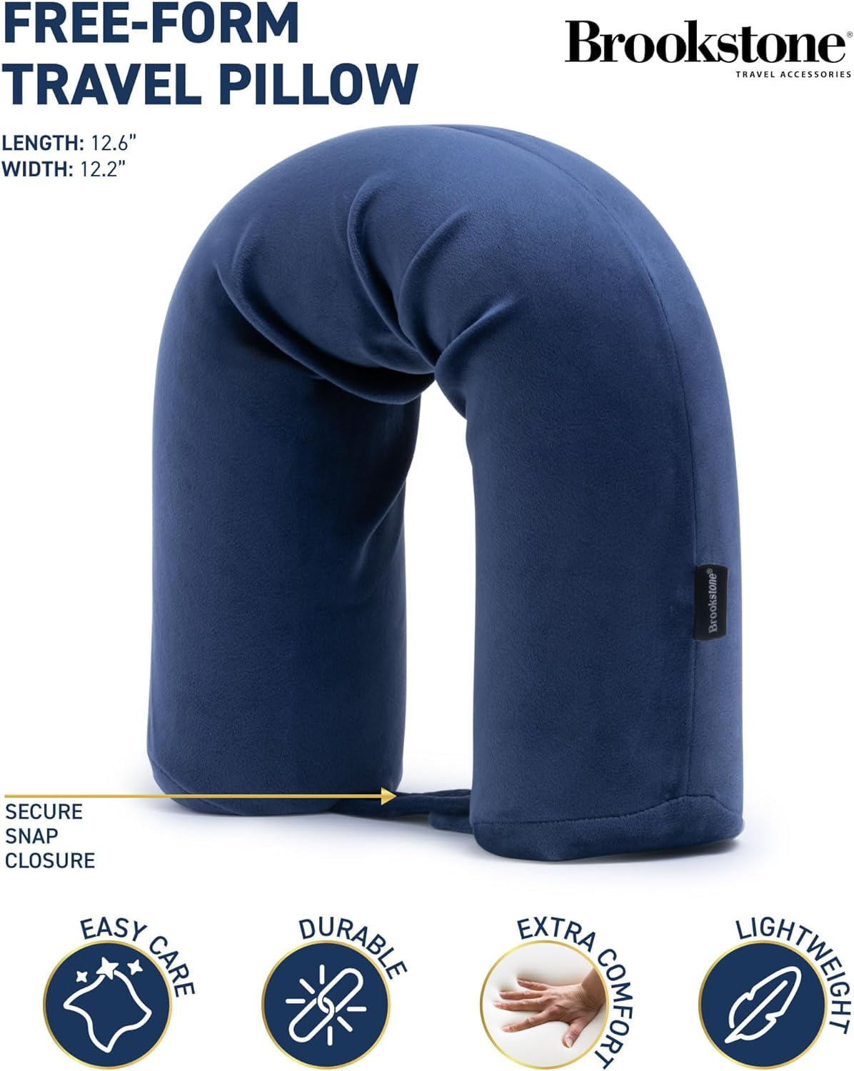 Brookstone Ergonomic Memory Foam Travel Pillow for Spine Protection Airline Sleeping and Sitting Support Walmart