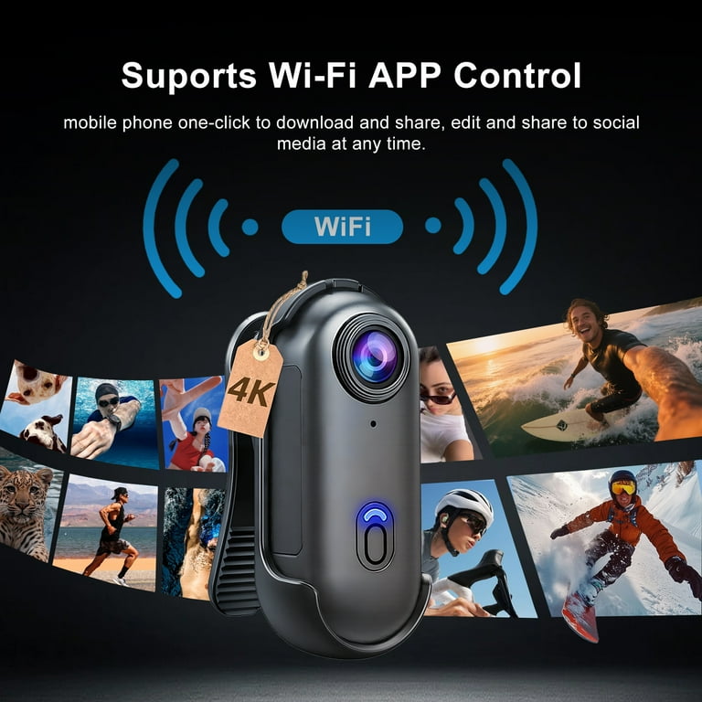 4K Thumb Action Camera,Tiny Portable Vlogging Camera