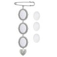 thumbnail image 3 of SUNRI Wedding Boutonniere Bouquet Photo Memorial Charm Pin Round Mother of The Bride Gift for Groom Bride with Heart Pendant, 3 of 13