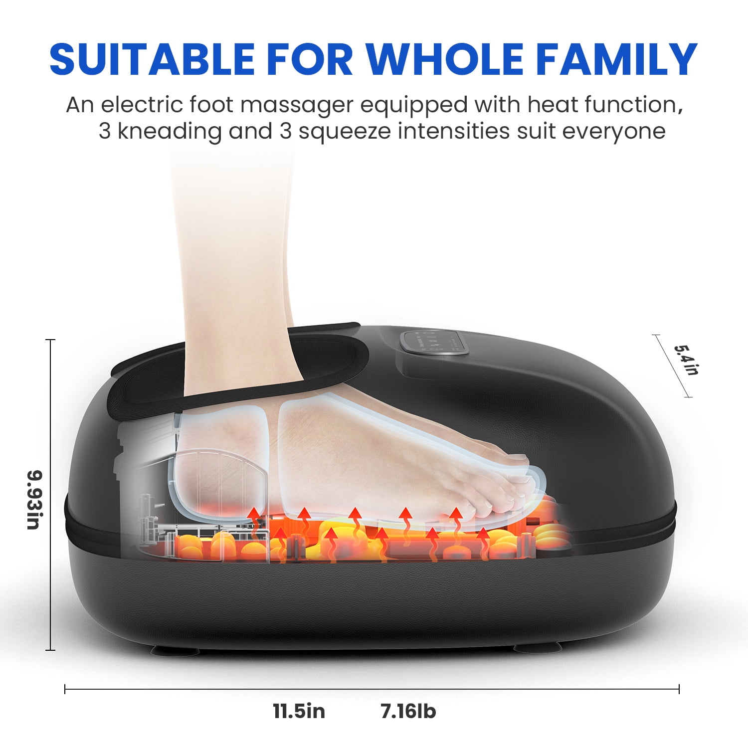 Renpho Shiatsu Foot Massager with Heat for Neuropathy Tired Foot Blood Circulation, FSA HSA Eligible, Fathers Day Gifts for Dad Men, Black