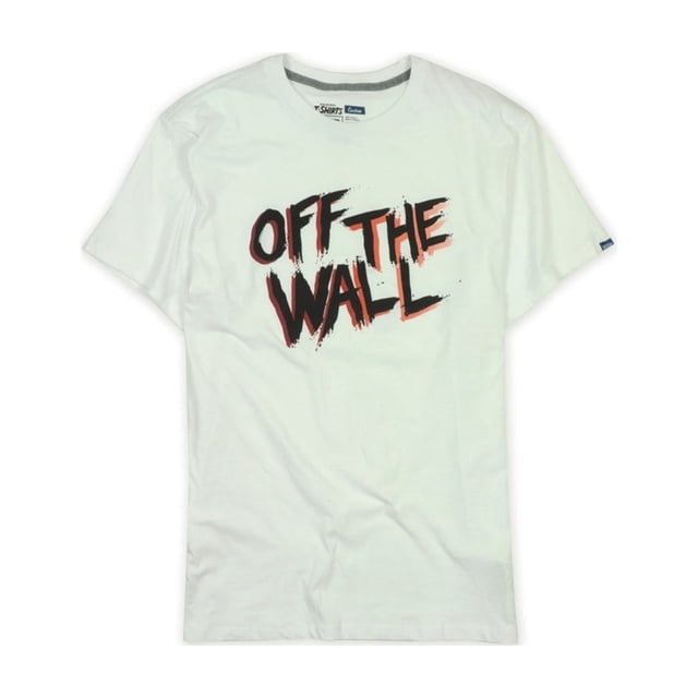 Vans Off The Wall Painted Graphic playera para hombre, color blanco, grande Vans Camiseta gráfica