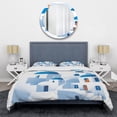 thumbnail image 3 of Designart "Odyssey in Santorini IV" Greece Bedding Covert Set - Landscapes Blue Country Bed Set With 2 Shams, 3 of 6