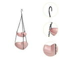 thumbnail image 6 of Vsenkes Hanging Birdfeeder Creative Ideal Gifts Bird Bath for Balcony Porch Courtyard Pink, 6 of 9