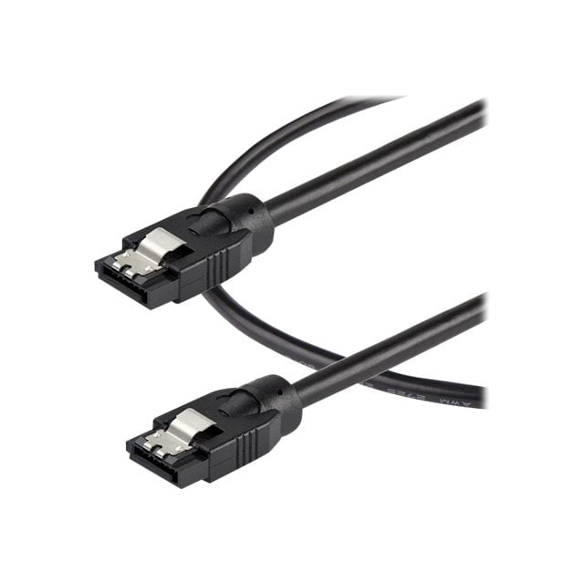 StarTech.com 0.6 m Round SATA Cable - Latching Connectors - 6Gbs SATA Cable - SATA cable - Serial ATA 150/300/600 - SATA (R) latched to SATA (R) latched - 2 ft - round - black