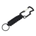 thumbnail image 1 of Paracord Rope Ring Stainless Steel Knitted Portable Paracord Ring Paracord Camping Survival Key Ring for Outdoor, Black, 1 of 9