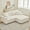 Ivory White, variant on L-Shaped Sectional Sofa, Modular Corduroy Couch with Reversible Chaise, USB Charging Port, Side Pocket, Deep Seat Corner Couch for Living Room, Apartment, Ivory White
