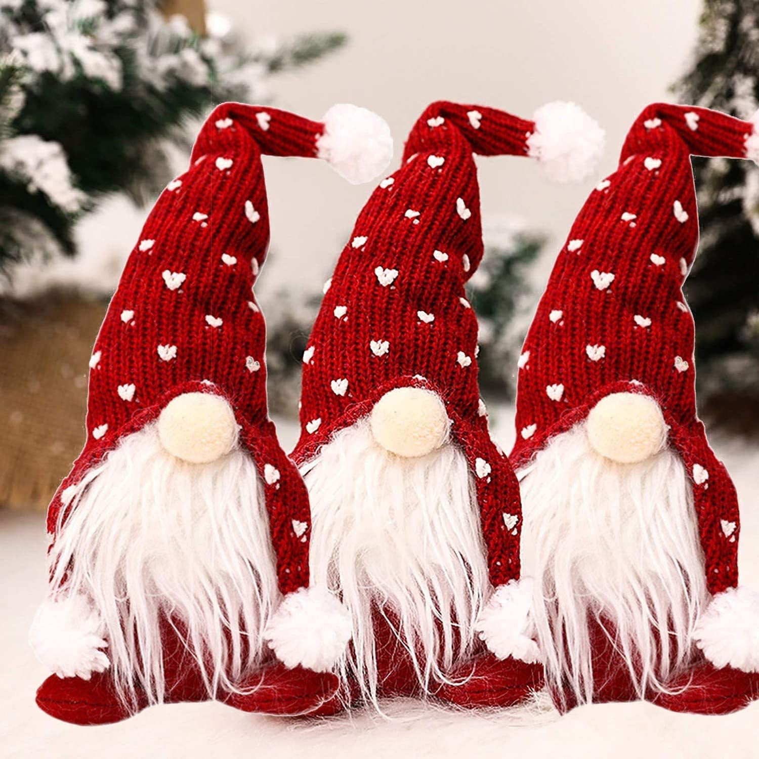 Christmas Santa Claus Plush Gnome Toy Xmas Decor Forester white beard faceless 