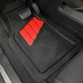 thumbnail image 5 of CAR GRAND Heavy Duty Rubber Floor Mats 4-Piece Car Mat Set - Universal Waterproof Carbon Fiber Floor Mats for Car SUV Truck, Durable All-Weather Mats(Black and Red), 5 of 6
