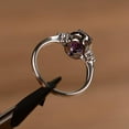 thumbnail image 3 of natural amethyst ring oval cut sterling silver halo engagement ring February birthstone purple gems ring, 3 of 4