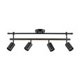 thumbnail image 1 of Nashville 4-Light Track Lighting, Matte Black, Faux Wood Accent Bar, 1 of 8