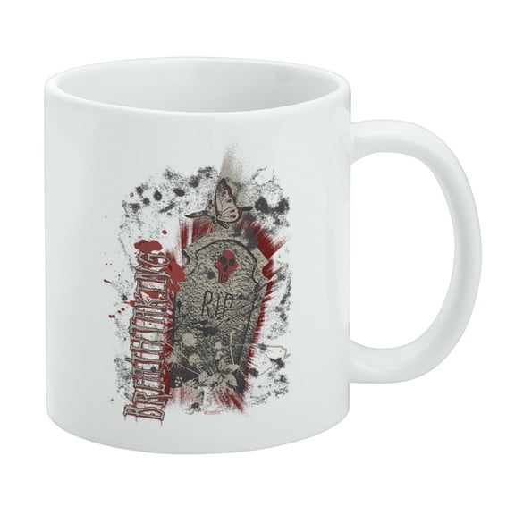 Breathtaking RIP Gravestone Biker Motorcycle White Mug