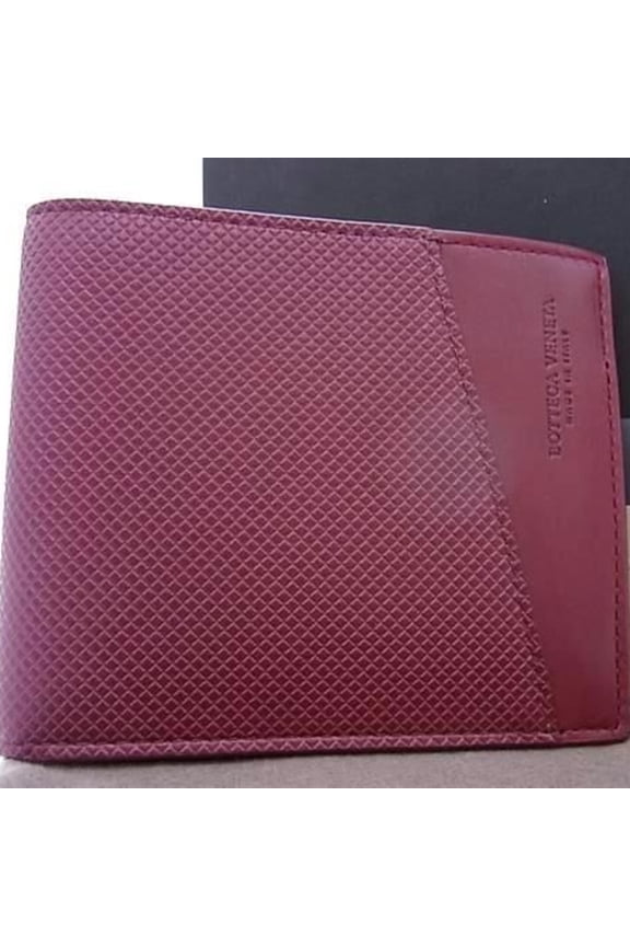 Pre-Owned BOTTEGA VENETA Marco Polo Bi-fold Wallet 575869 Bordeaux Leather Men's