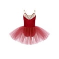 thumbnail image 4 of Doomiva Kids Girls Camisole Ballet Leotard Tutu Skirt Swan Lake Fancy Princess Dance Dress Ballerina Outfit Burgundy 16, 4 of 6