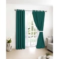 thumbnail image 4 of Fsddascl Dark Green Blackout Curtains for Bedroom/Living Room, Thermal Insulated Kitchen Curtains, Modern Pure Dark Green Grommet Darkening Window Treatment Drapes 52"x90"x2, 4 of 8