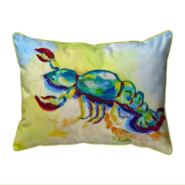 Betsy Drake HJ1137 16 x 20 in. Colorful Lobster Indoor & Outdoor Pillow, Large