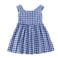 thumbnail image 1 of TJAZFJPA Robes pour Enfants Tout-Petits Fille Bébé Robe Décontractée Été Coton Nœud Robe Princesse à Carreaux Robe Maxi Filles, 1 of 5