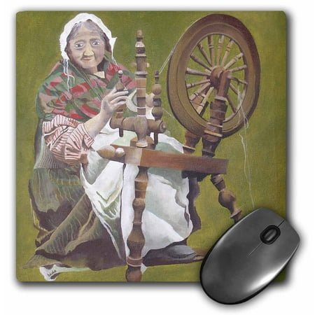 3dRose Spinning a Yarn - Spinning Wheel, crafts, green, hobby, ireland, irish, nostalgic, Mouse Pad, 8 by 8