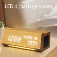 thumbnail image 5 of sruoe Alarm Clock, Clock Alarm Bedside, Clock Alarm Digital, Alarm Clocks for Bedrooms, Small Alarm Clock, Vibrating Alarm Clock, Projection Rectangular, Wood, 5 of 6