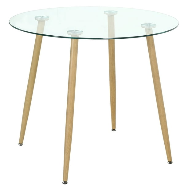 Round Glass Dining Table with Metal Leg Walmart.ca