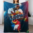 thumbnail image 5 of Ronald Acuna Jr. Baseball Sports Star Art Poster Luxury Flannel Blanket - Super Soft Anti-Static Plush Warm Blanket for Sofa Bed - Extra Large Cozy Blanket for Men and Women, Home Decor Gift., 5 of 10