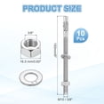 thumbnail image 2 of Uxcell 10 Pcs Ancrages en Coin, 3/8 Pouces x 6 Pouces Ancrages en Acier Inoxydable Boulons, Fixation Standard Robuste pour Base Murale en Ciment (Inclut Rondelles Écrous, Ton Argent), 2 of 6