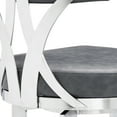 thumbnail image 6 of Natalie Contemporary 30" Bar Height Barstool in Brushed Stainless Steel Finish and Vintage Grey Faux Leather, 6 of 8