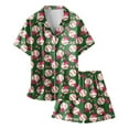 thumbnail image 2 of WOYY Pajamas for Girls Baseball Shirt Short Sleeved Top Shorts Loungewear, Sizes 2-3T, 2 of 3
