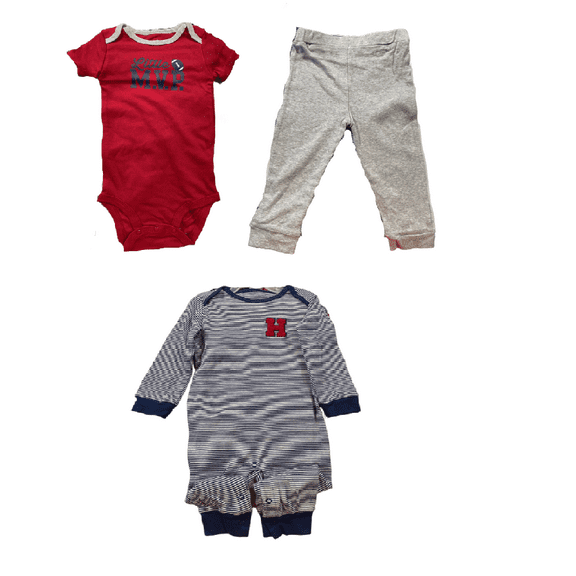 Carter's 3-Piece Bodysuit Set in Red Little MVP and Stripe Blue, 18M
