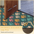 thumbnail image 6 of CURLYOOT Dog Half Round Door Mat, Indoor Outdoor Entrance Rug, Colorful Little Paws Semi Circular Area Rug, Non Slip Washable Absorbent Doormat, Laundry Room Rug 24'' x 36'', 6 of 7