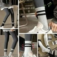 thumbnail image 6 of Black, white and grey parallel bars mid-leg socks, 6 of 8