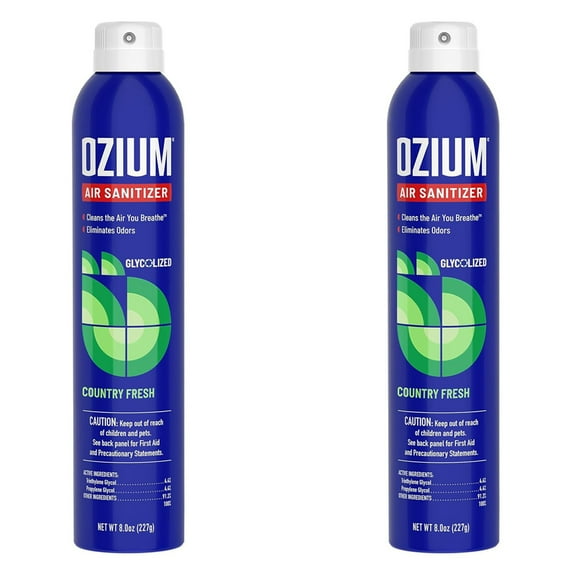 Ozium 8 Oz. Air Sanitizer & Odor Eliminator for Homes, Cars, Offices and More, Country Fresh, 2 Packs
