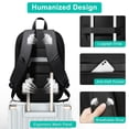 thumbnail image 5 of HEROIC KNIGHT Expandable 15.6" Laptop Backpack for Men, Water‑resistant Computer Backpack for Business Office Collge Travel, Black, 5 of 9