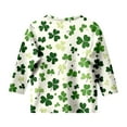 thumbnail image 4 of shoper St. Patrick's long-Sleeved Shirt for Boy and Girl Round Neck Irish Tees for for Boy and Girl long Sleeve St Patrick's Day Clothes for Kids White 150, 4 of 5