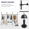 thumbnail image 3 of Industrial Pipe Clothing Racks, 1000LBS Black Wall Mounted Clothes Rack, 9.85FT Heavy Duty Garment Rack Closet Wardrobe Rack for Walk In Closet, Laundry Room, 3 of 8