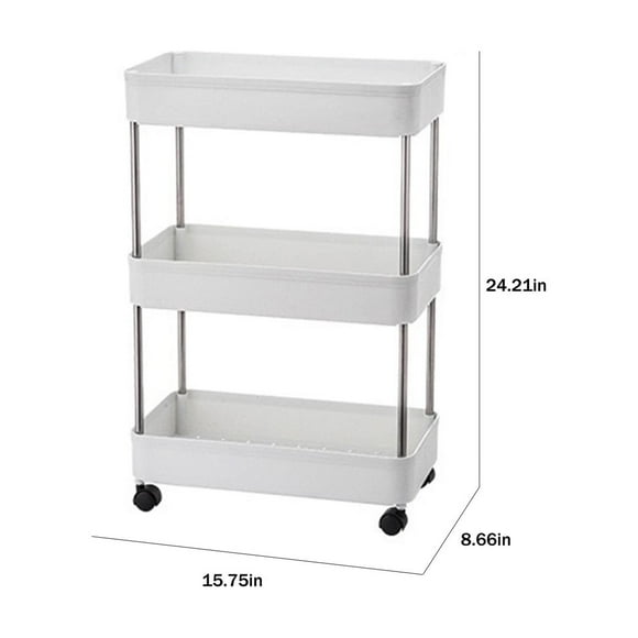 cuyhtdup Rolling Storage TrolleyLaundry Room Organization 3 Tier Mobile Shelving Unit Bathroom Organizer Storage Rolling Utility Trolley For Kitchen Bathroom black and friday clearance sale deal