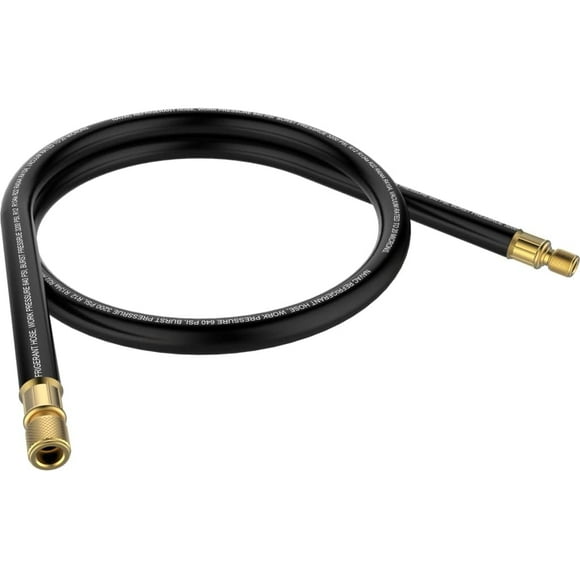 NAVAC NHB1 Tuyau Réfrigérant à Débit Élevé - Raccords de 3/8 Pouces à 1/4 Pouces - Longueur de 6 Pieds - Diamètre Interne de 1/2 Pouces - Évacuation et Récupération HVAC Plus Rapide - Aspirateur à 20 Microns